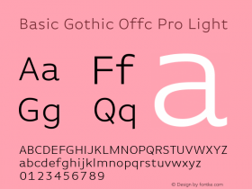 Basic Gothic Offc Pro Light Version 7.504; 2010; Build 1001图片样张