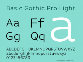 BasicGothicPro-Light Version 7.504; 2010; Build 1002图片样张