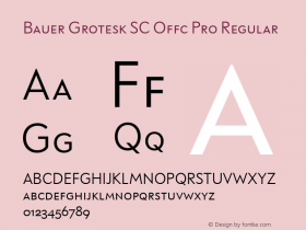 Bauer Grotesk SC Offc Pro Version 7.504; 2014; Build 1020图片样张