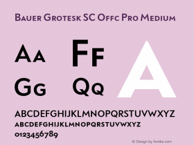 Bauer Grotesk SC Offc Pro Medium Version 7.504; 2014; Build 1020图片样张