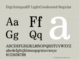 DigiAntiquaEF LightCondensed Regular 001.000 Font Sample