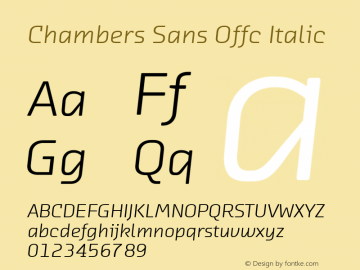 Chambers Sans Offc Italic Version 7.504; 2010; Build 1021图片样张