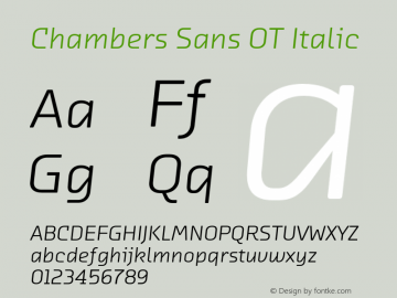 ChambersSansOT-Italic Version 7.504; 2008; Build 1020图片样张