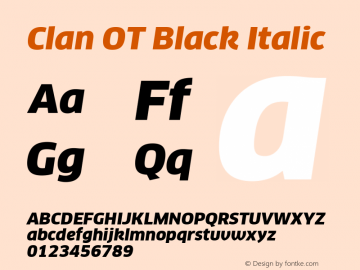 Clan OT Black Italic Version 7.600, build 1030, FoPs, FL 5.04图片样张