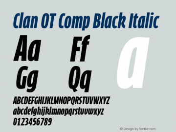 Clan OT Comp Black Italic Version 7.600, build 1030, FoPs, FL 5.04图片样张