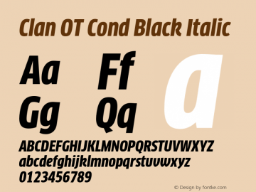 Clan OT Cond Black Italic Version 7.600, build 1030, FoPs, FL 5.04图片样张