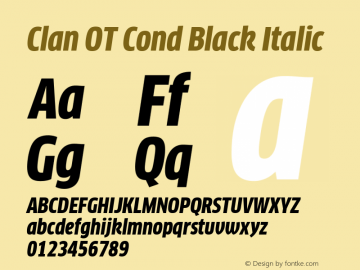 Clan OT Cond Black Italic Version 7.600, build 1030, FoPs, FL 5.04图片样张