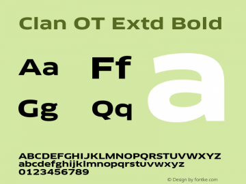 Clan OT Extd Bold Version 7.600, build 1030, FoPs, FL 5.04图片样张