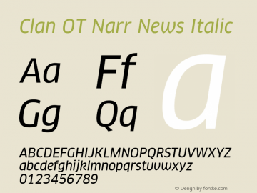 Clan OT Narr News Italic Version 7.600, build 1030, FoPs, FL 5.04图片样张