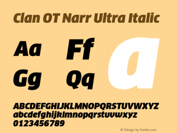 Clan OT Narr Ultra Italic Version 7.600, build 1030, FoPs, FL 5.04图片样张