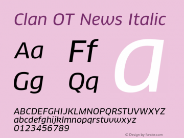 Clan OT News Italic Version 7.600, build 1030, FoPs, FL 5.04图片样张