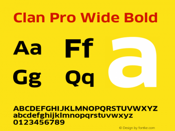 Clan Pro Wide Bold Version 7.600, build 1030, FoPs, FL 5.04图片样张