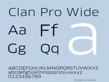 Clan Pro Wide Regular Version 7.600, build 1030, FoPs, FL 5.04图片样张