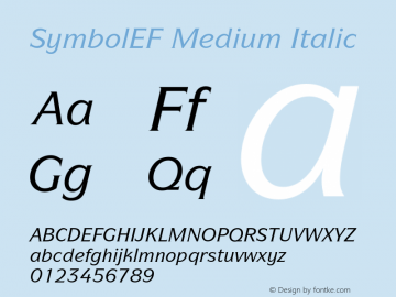 SymbolEF Medium Italic 001.000图片样张