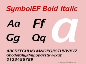 SymbolEF Bold Italic 001.000 Font Sample
