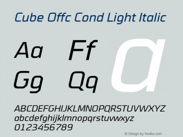 Cube Offc Cond Light Italic Version 7.504; 2012; Build 1021图片样张