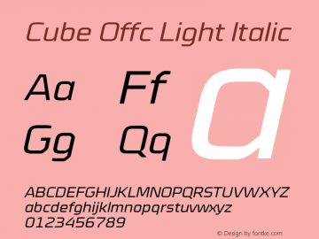 Cube Offc Light Italic Version 7.504; 2012; Build 1021图片样张