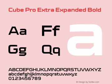 CubePro-ExtraExpandedBold Version 7.504; 2012; Build 1021图片样张