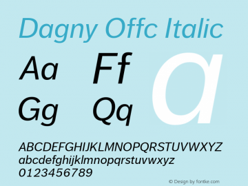 Dagny Offc Italic Version 7.504; 2009; Build 1020图片样张