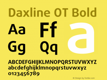 Daxline OT Bold Version 7.504; 2017; Build 1024图片样张