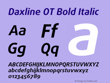 Daxline OT Bold Italic Version 7.504; 2017; Build 1024图片样张