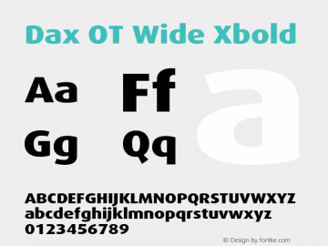 Dax OT Wide Xbold Version 7.504; 2006; Build 1022图片样张