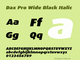 Dax Pro Wide Black Italic Version 7.504; 2006; Build 1022图片样张