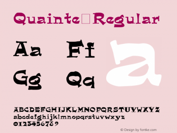 Quainte Regular Unknown Font Sample