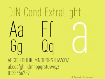 DIN Cond ExtraLight Version 8.00图片样张