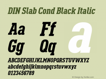 DIN Slab Cond Black Italic Version 1.00图片样张