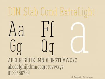 DIN Slab Cond ExtraLight Version 1.00图片样张