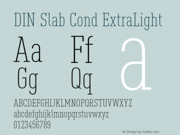 DIN Slab Cond ExtraLight Version 1.00图片样张