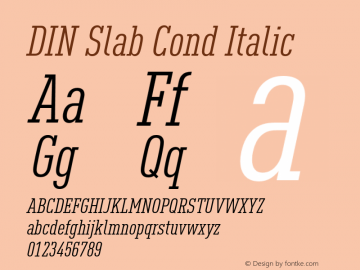 DIN Slab Cond Italic Version 1.00图片样张