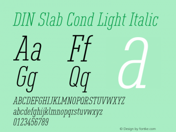 DIN Slab Cond Light Italic Version 1.00图片样张