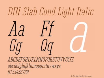 DIN Slab Cond Light Italic Version 1.00图片样张