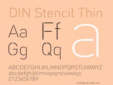 DIN Stencil Thin Version 1.00图片样张