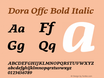 Dora Offc Bold Italic Version 7.504; 2013; Build 1020图片样张