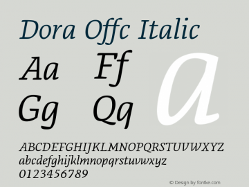Dora Offc Italic Version 7.504; 2013; Build 1020图片样张