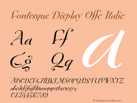 Fontesque Display Offc Italic Version 7.504; 2010; Build 1001图片样张