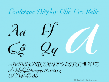 Fontesque Display Offc Pro Italic Version 7.504; 2010; Build 1020图片样张