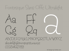 Fontesque Sans Offc Ultralight Version 7.504; 2010; Build 1002图片样张