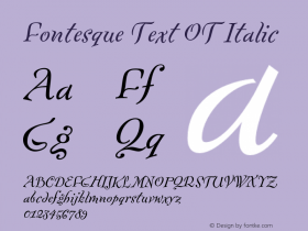 FontesqueTextOT-Italic Version 7.504; 2010; Build 1002图片样张