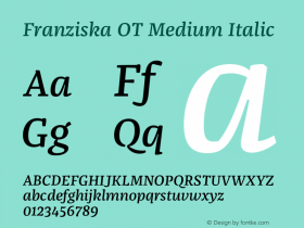 FranziskaOT-MediumItalic Version 7.504; 2014; Build 1021图片样张