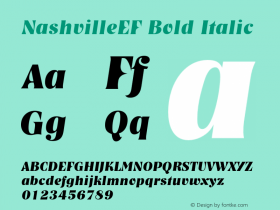 NashvilleEF Bold Italic 001.000 Font Sample