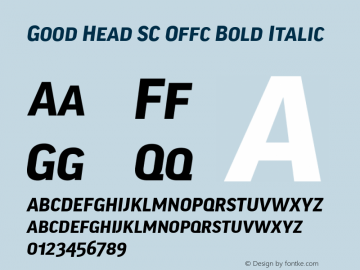 Good Head SC Offc Bold Italic Version 7.504; 2010; Build 1021图片样张