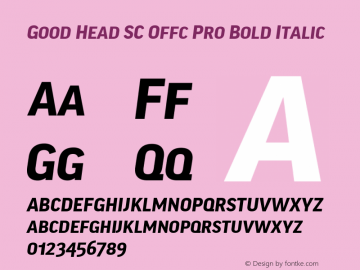 Good Head SC Offc Pro Bold Italic Version 7.504; 2010; Build 1021图片样张