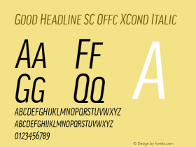 Good Head SC Offc XCond Italic Version 7.504; 2014; Build 1020图片样张