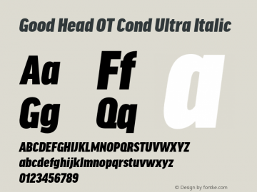 Good Head OT Cond Ultra Italic Version 7.60图片样张