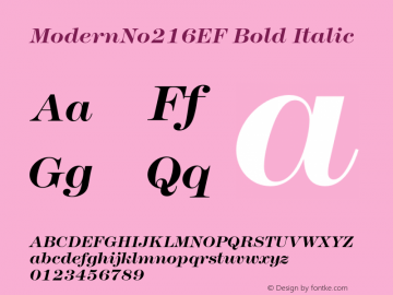 ModernNo216EF Bold Italic 001.000图片样张