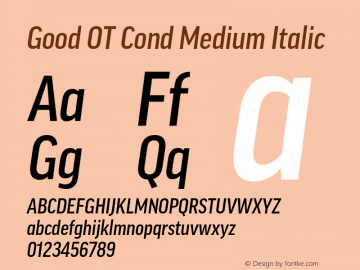 Good OT Cond Medium Italic Version 7.60图片样张